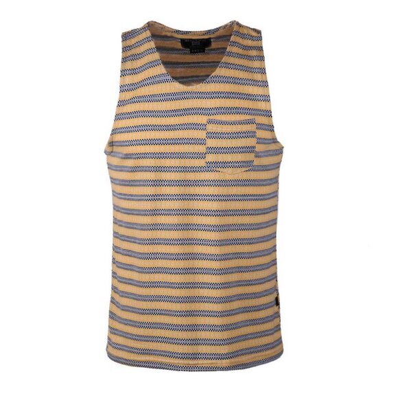 Men Yellow Striped Tank Tops Brand New - Picture 6 of 7
